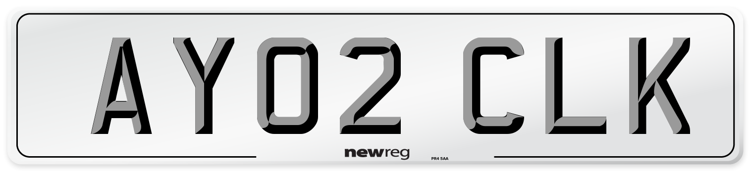 AY02 CLK Number Plate from New Reg